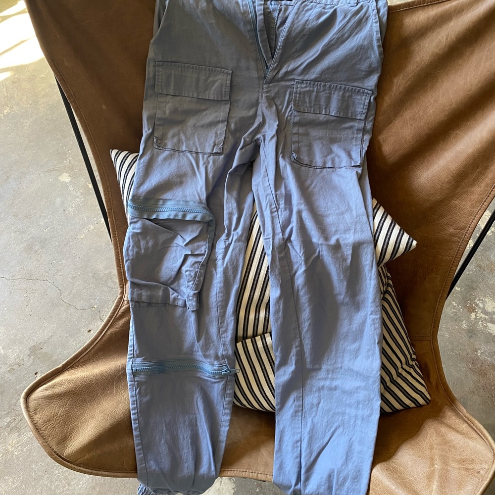 Multi pocket street style skater pants blue small